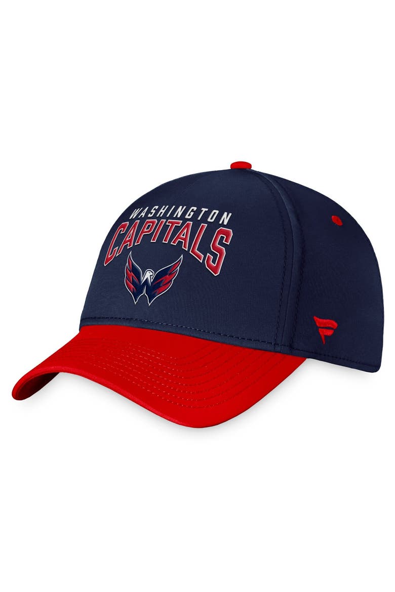 Men's Fanatics Branded Navy/Red Washington Capitals Fundamental 2-Tone Flex Hat, Main, color, Navy