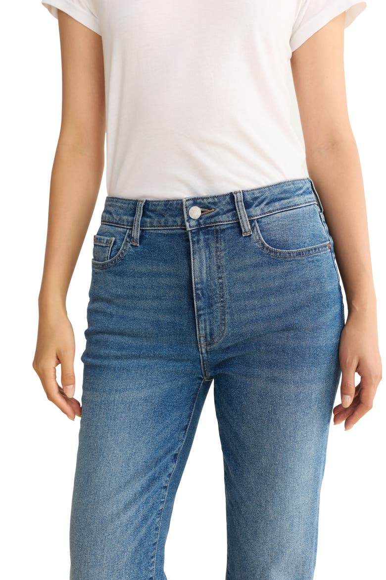 NAO Raw Hem High Waist Crop Bootcut Jeans, Alternate, color, EVER AFTER