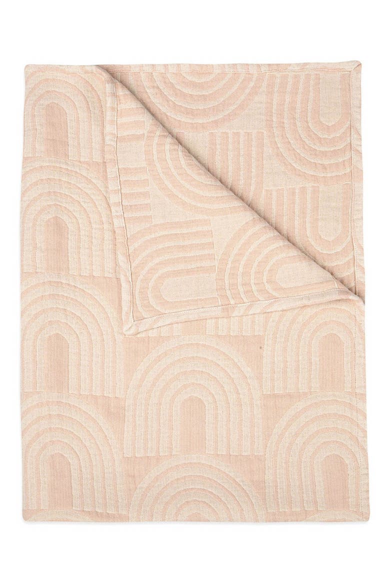 Jacquard Cotton Blanket, Main, color, PINK