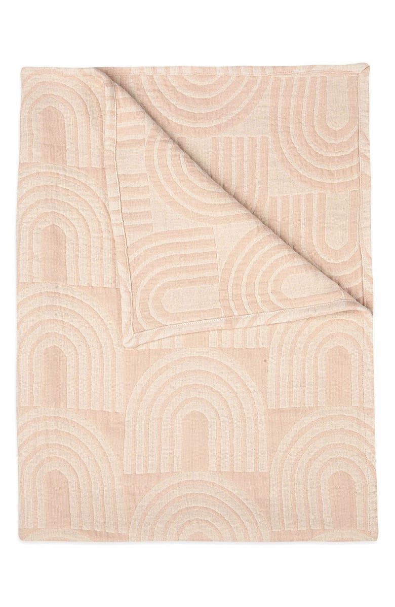 CRANE BABY Jacquard Cotton Blanket, Main, color, Pink