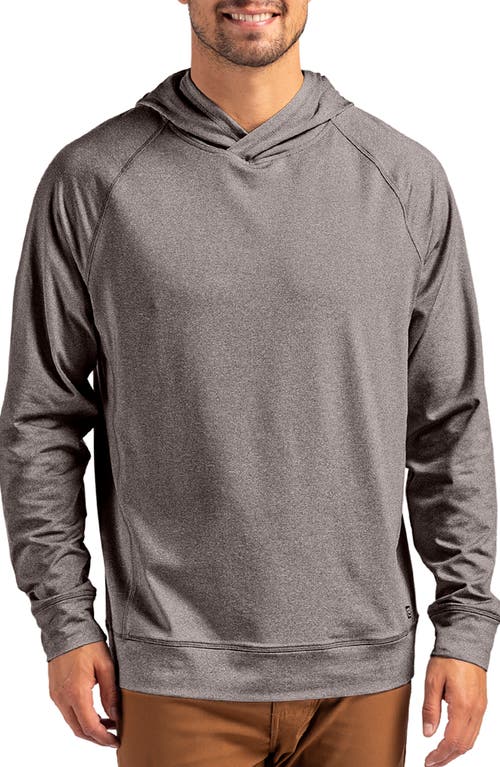 Cutter & Buck Adapt Heather Hooded Pullover In Black Heather