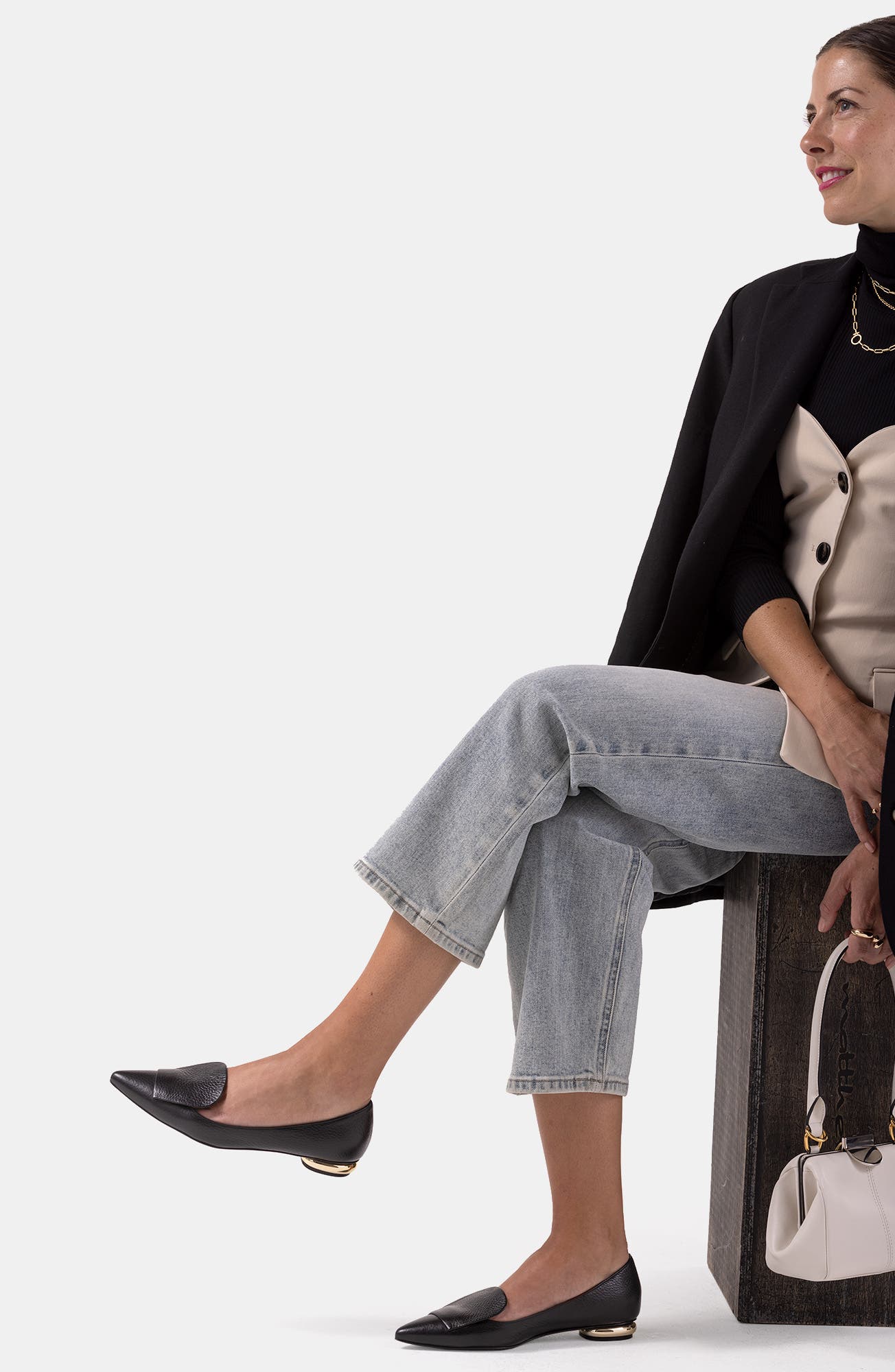 BELLS & BECKS Lia Pointed Toe Loafer, Alternate, color, Black