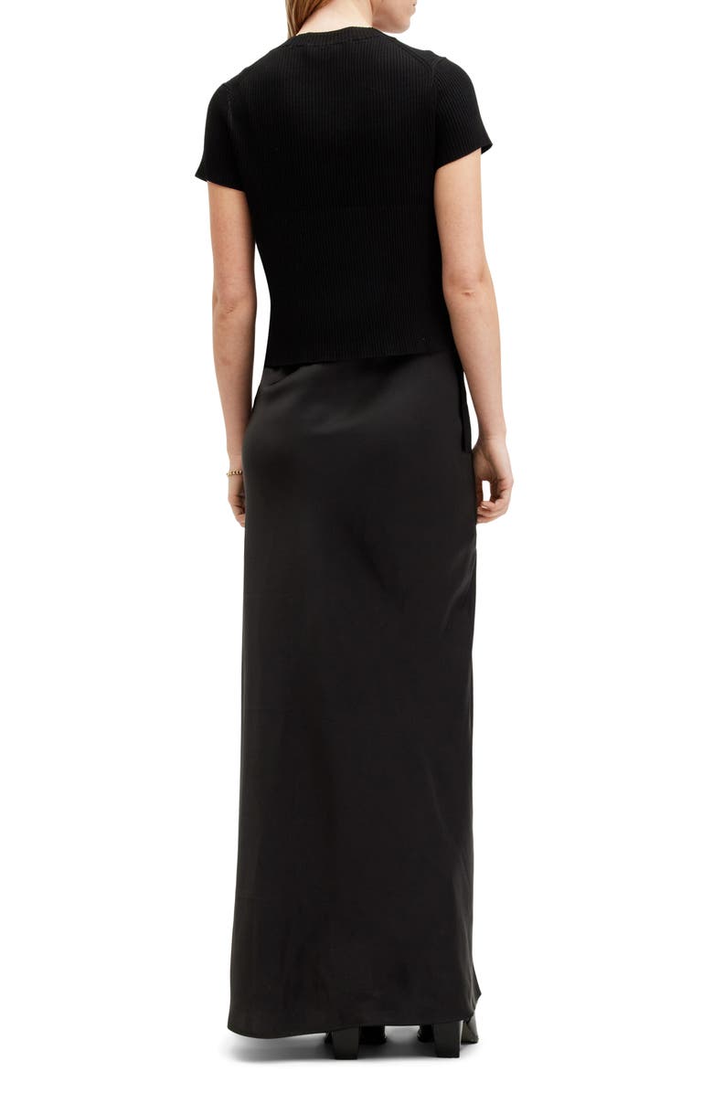 AllSaints Hayes Slipdress & Short Sleeve Sweater, Alternate, color, 