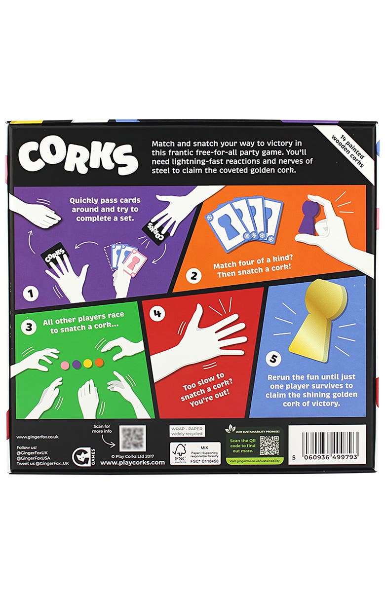 GINGER FOX Corks, Frantic Card Swapping Set Collecting Game, Kids Ages 6+, Alternate, color, Multicolored