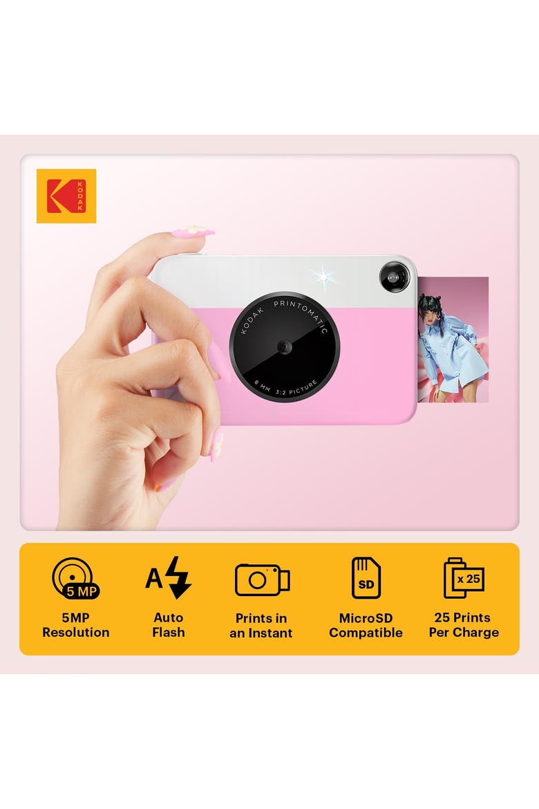 Printomatic Bundle + Pink Case & 20 Zink, Alternate, color, Pink