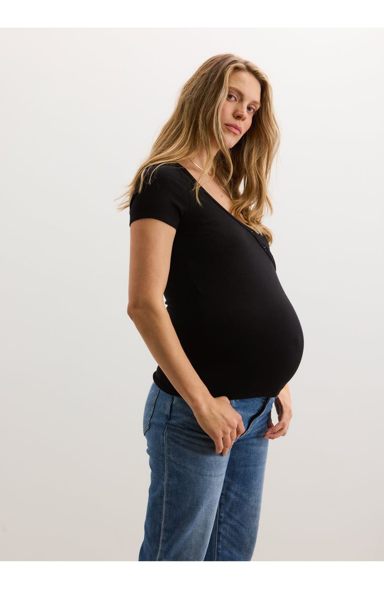 HATCH Collection The Softest Rib Nursing Tee, Alternate, color, Black