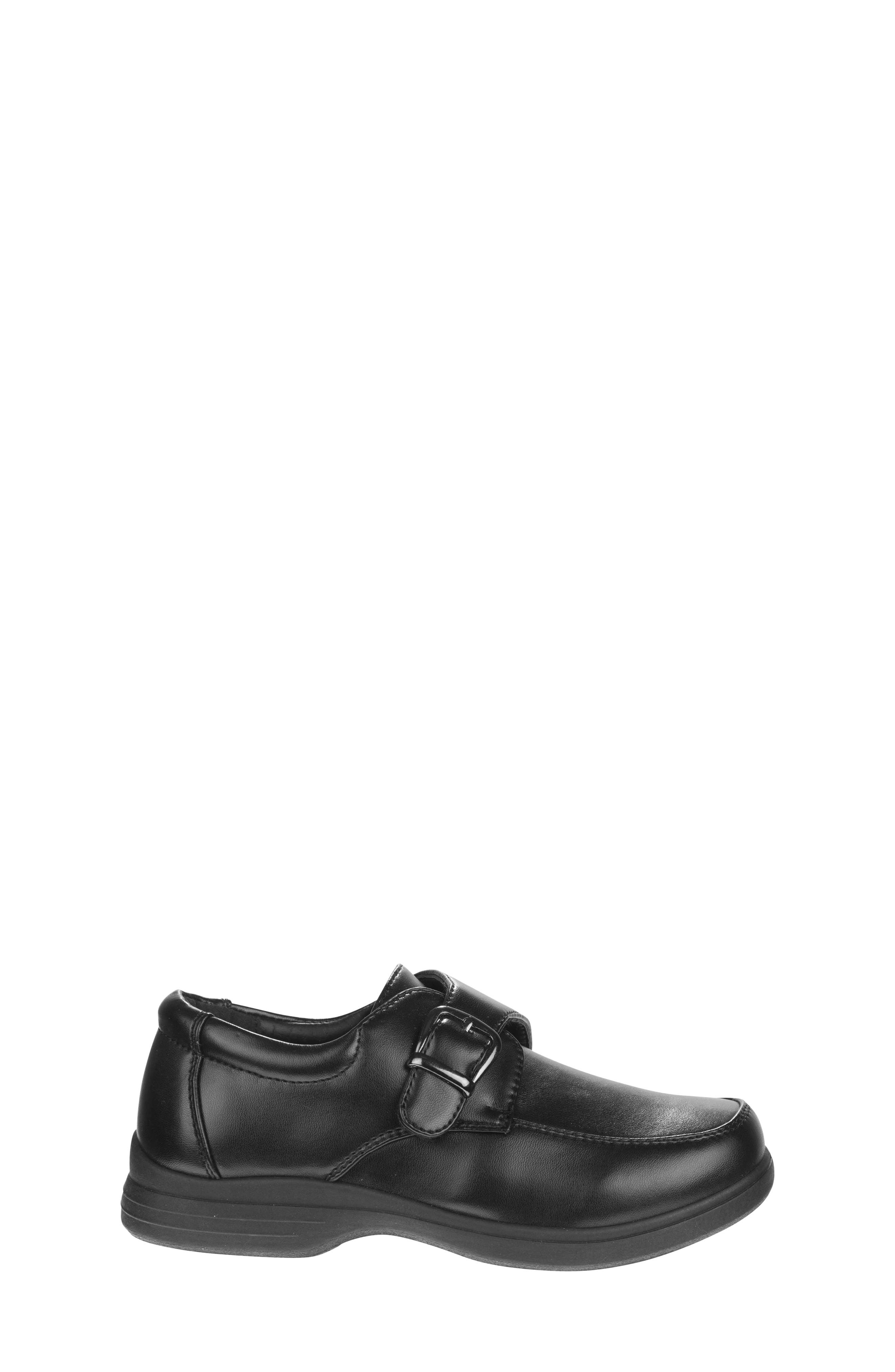 Kids' School Monk Strap Shoe, Alternate, color, BLACK