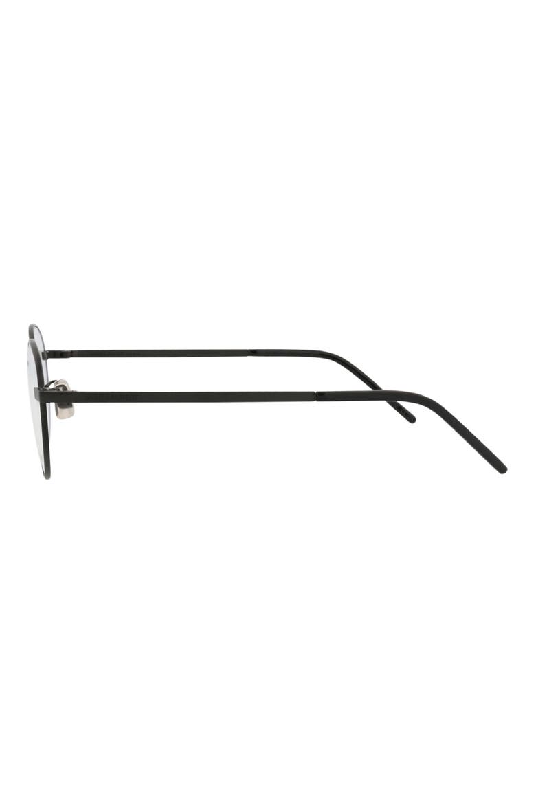 49mm Round Optical Glasses, Alternate, color, BLACK BLACK TRANSPARENT