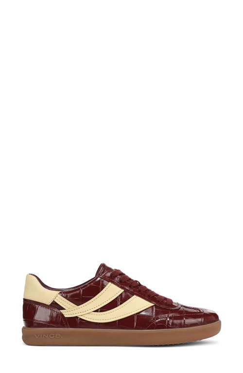 Vince Oasis Croc Embossed Sneaker In Red