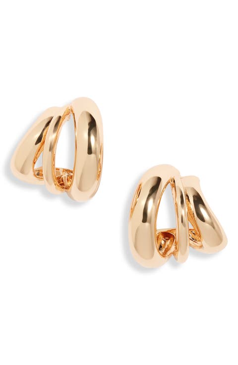 Curved Triple Hoop Earrings