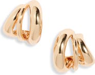 Open Edit Curved Triple Hoop Earrings