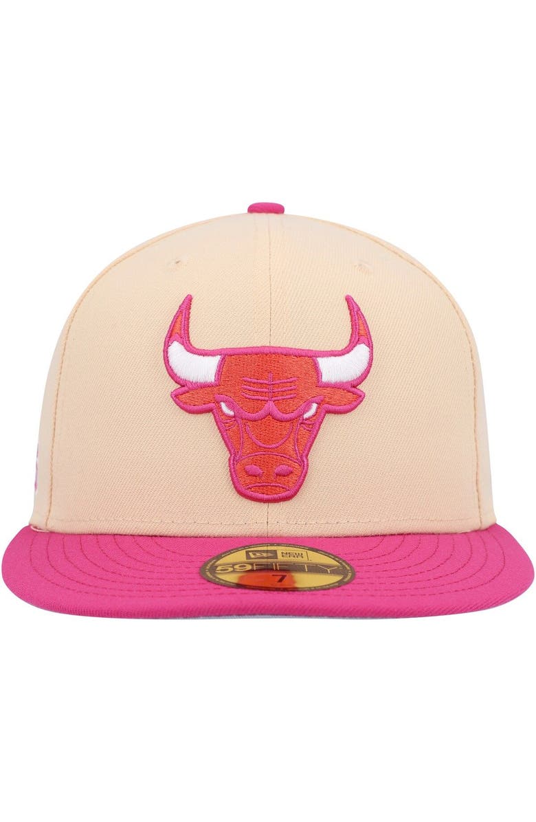 New Era Men's New Era Orange/Pink Chicago Bulls Passion Mango 59FIFTY Fitted Hat, Alternate, color,