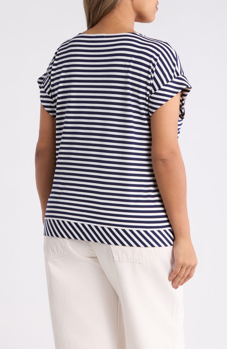 Jones New York Stripe Dolman Top, Alternate, color, Pacific Navy/ Natural White