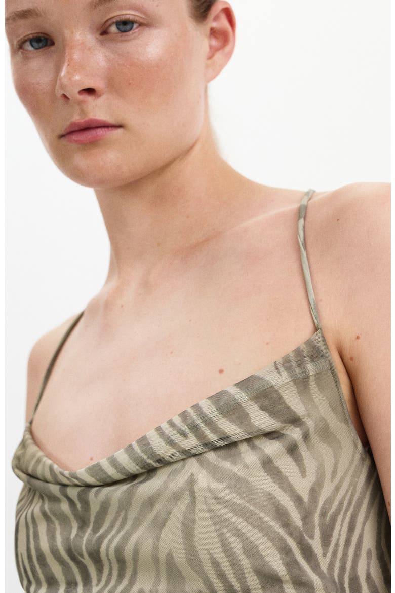 Animal Print Midi Dress, Alternate, color, LIGHT/PASTEL GREY