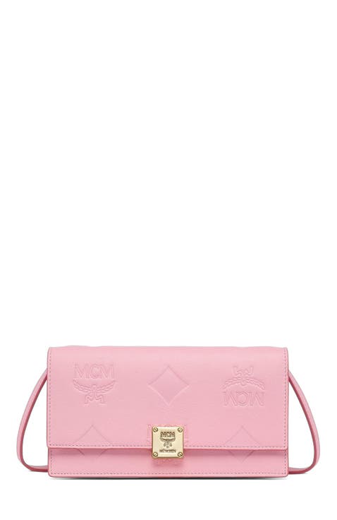 Large Aren Chain Wallet in Embossed Monogram Leather