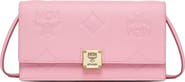 MCM Large Aren Chain Wallet in Embossed Monogram Leather