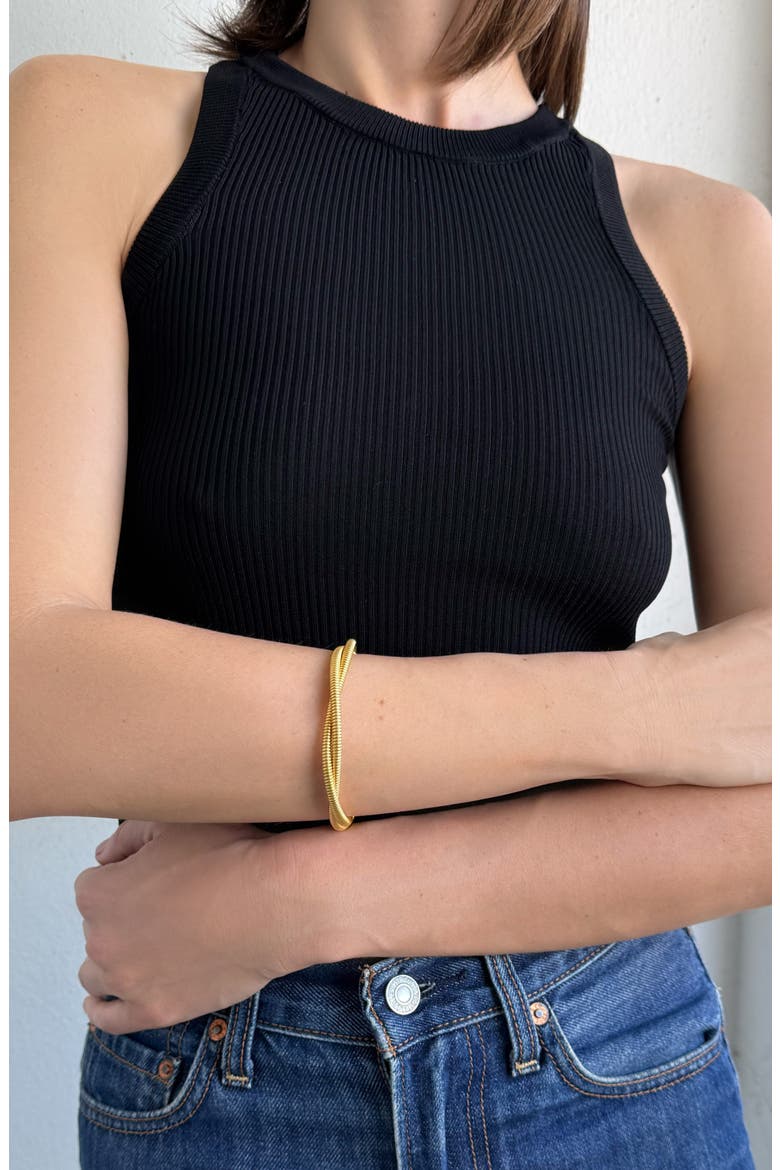 18K Gold Plated Twisted Wrap Bracelet, Alternate, color, GOLD