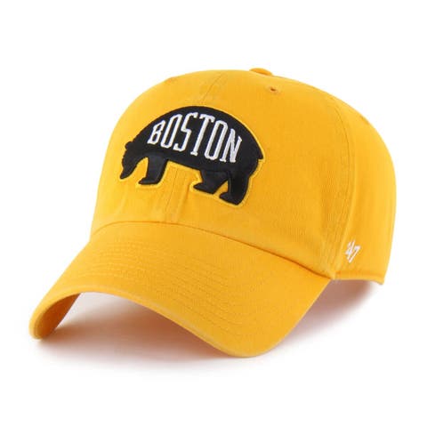 Men
s 
47  Gold Boston Bruins Core Logo Clean Up Adjustable Hat