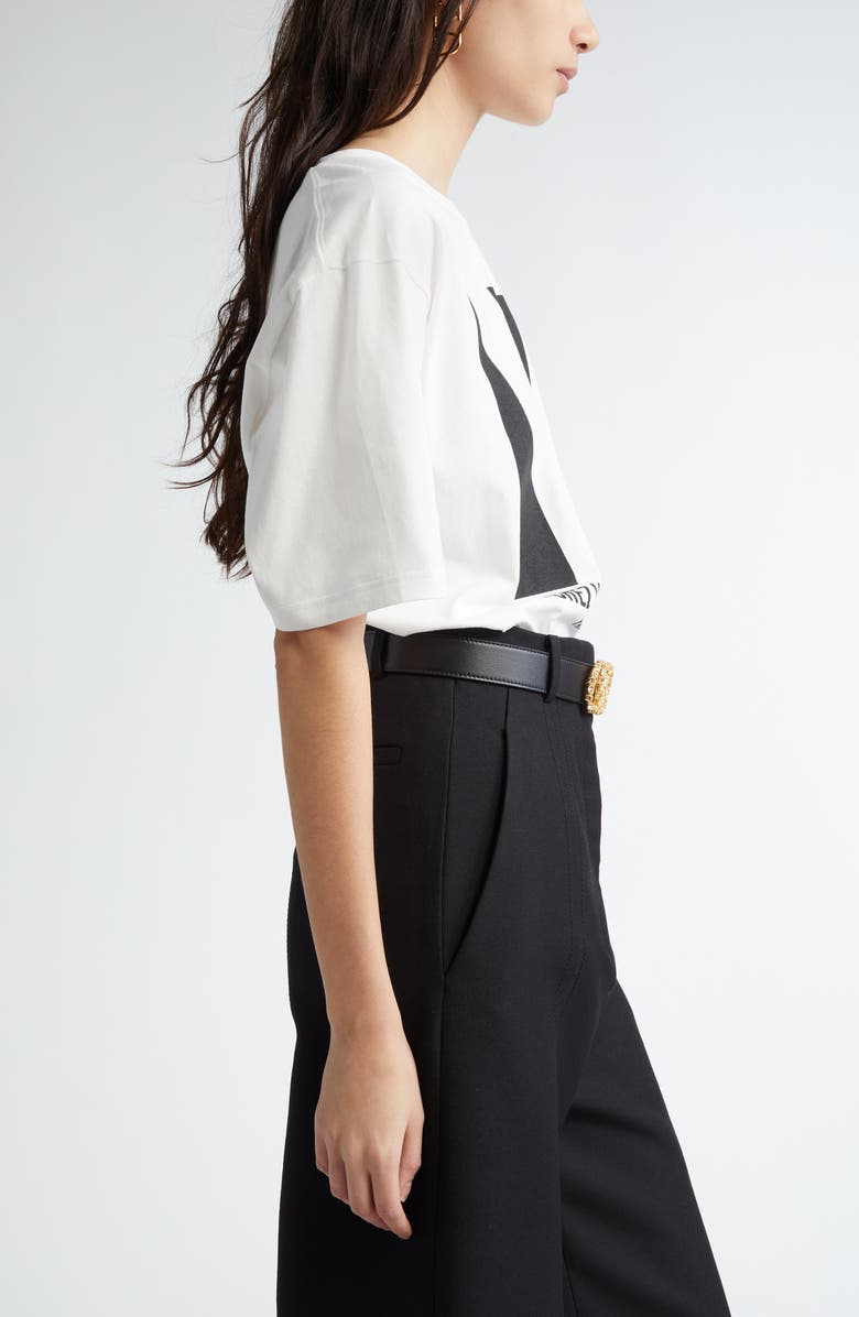 Valentino Garavani Chez Valentino Oversize Logo Graphic T-Shirt, Alternate, color, Ivory