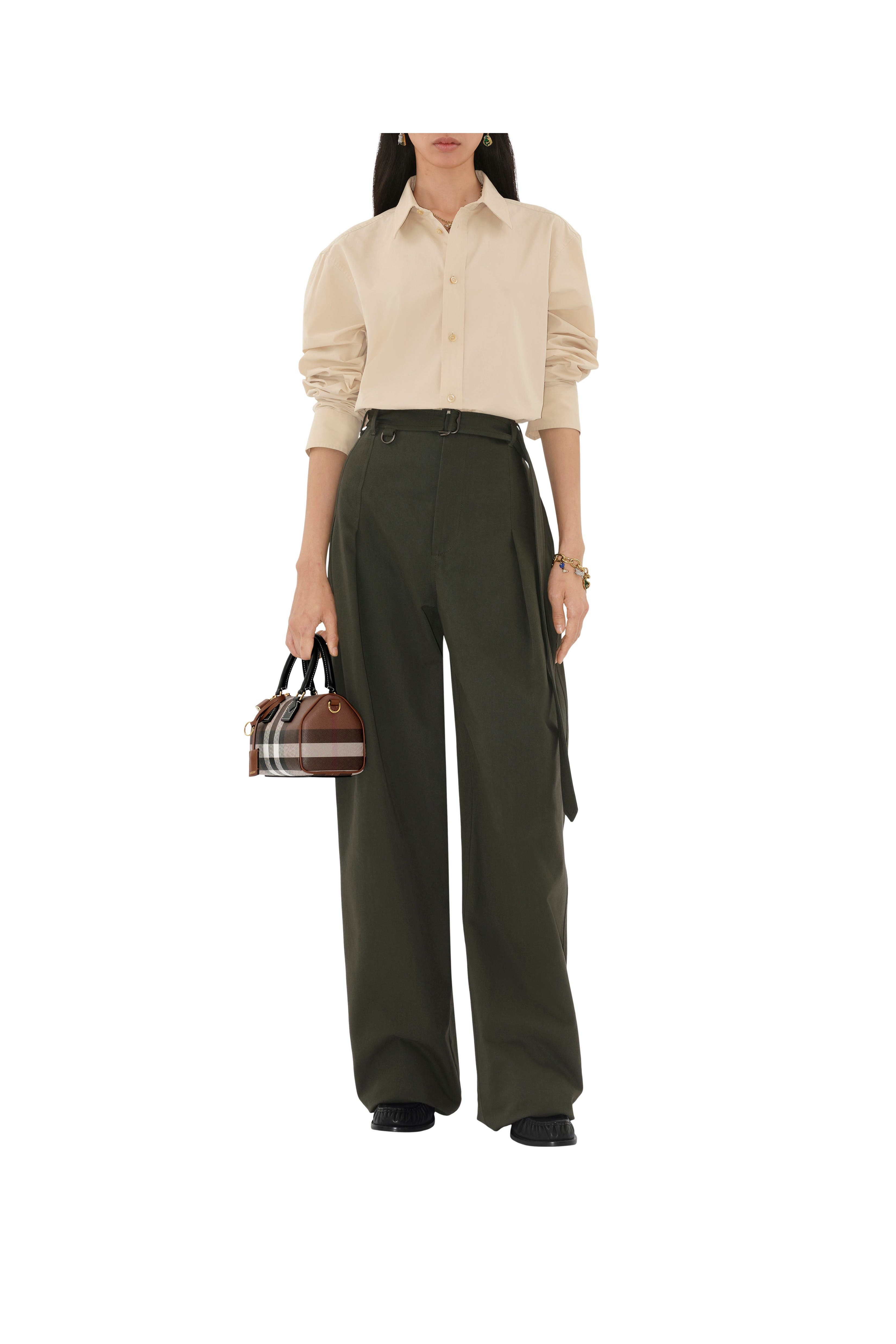 Burberry Mini Check Bowling Bag, Alternate, color, Dark Birch Brown