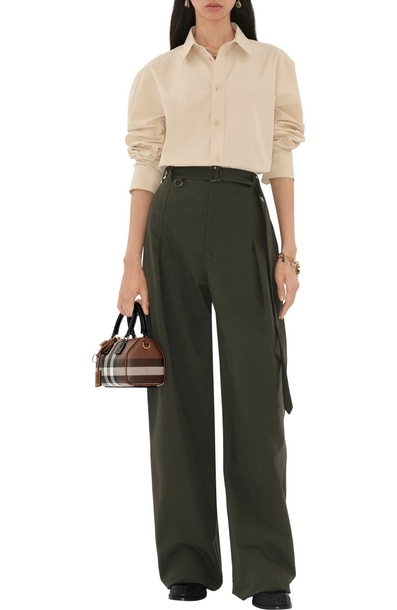 Burberry Mini Check Bowling Bag, Alternate, color, Dark Birch Brown