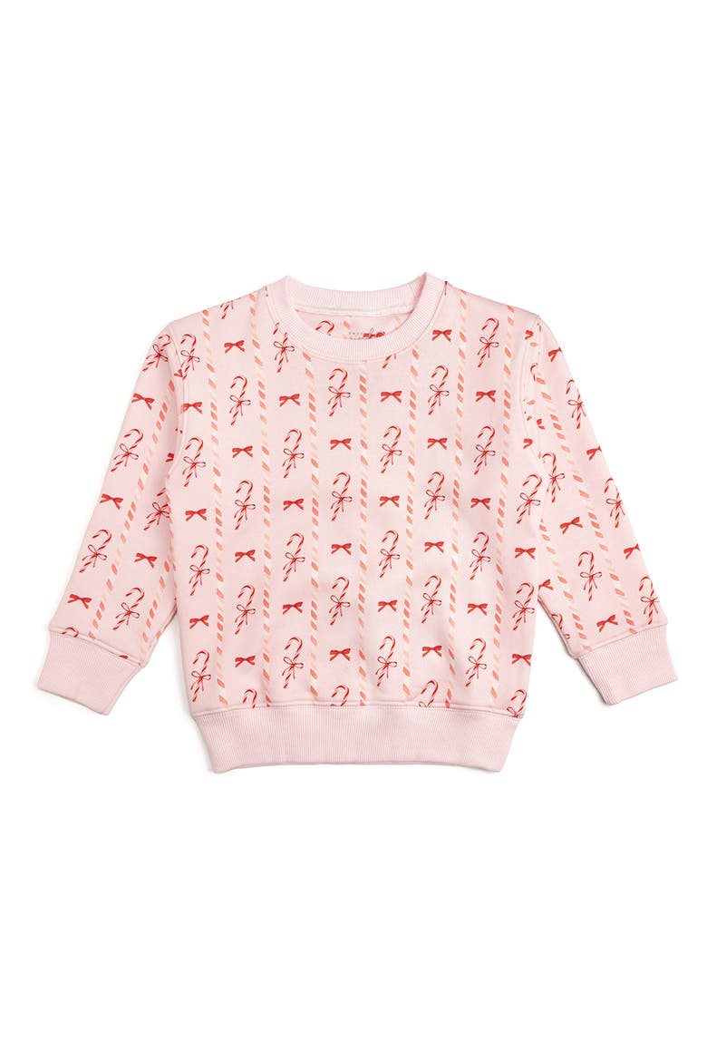 Candy Cane Lane Christmas Sweatshirt, Main, color, Ballet Pink