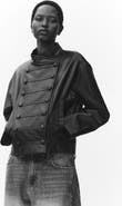 H&M Coated Button-Detail Jacket
