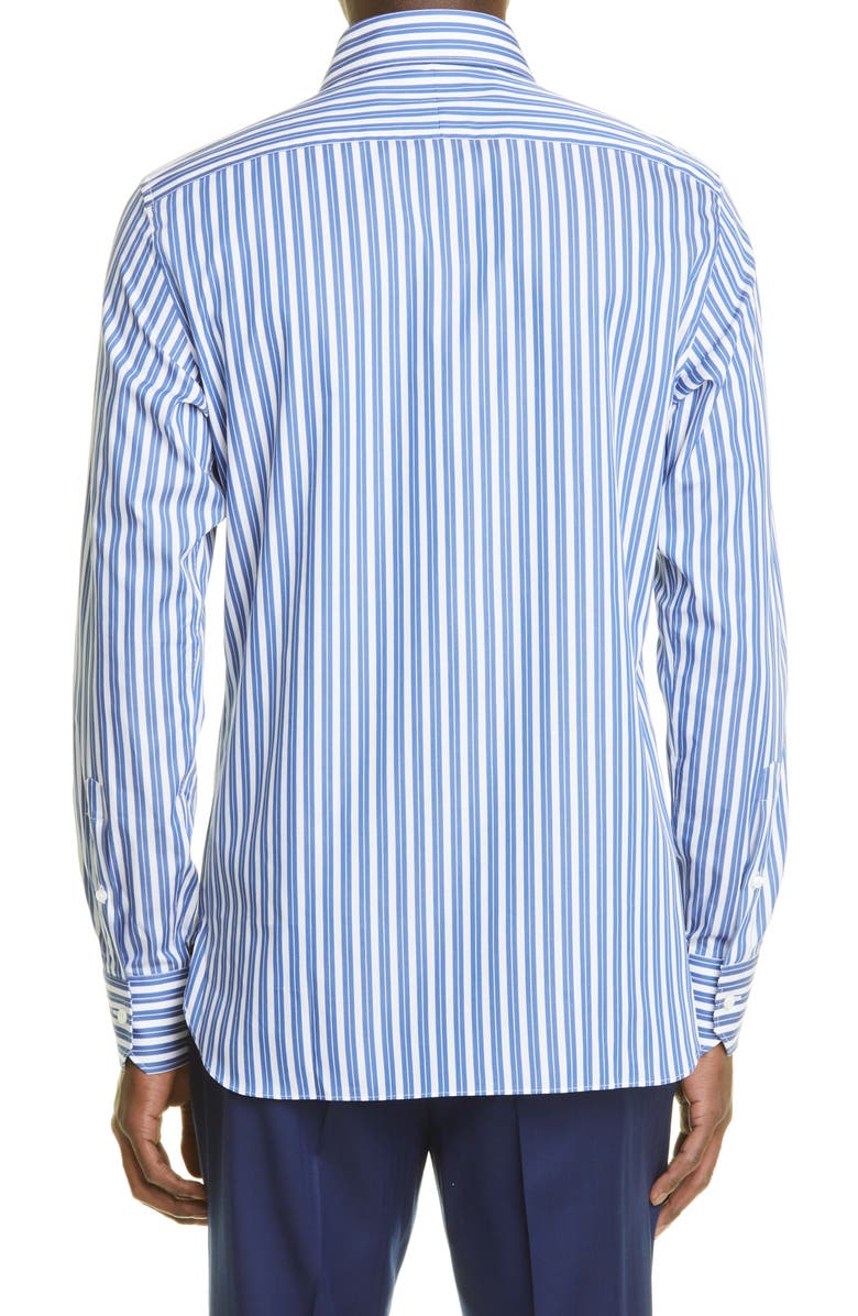 ZEGNA Milano Stripe Button-Up Shirt, Alternate, color, 