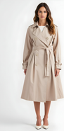 Modenaire Double-Breasted Trench Coat with Belt