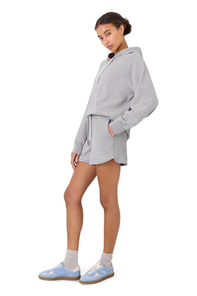 CloudKnit Curved Hem Short, Alternate, color, Heather Grey