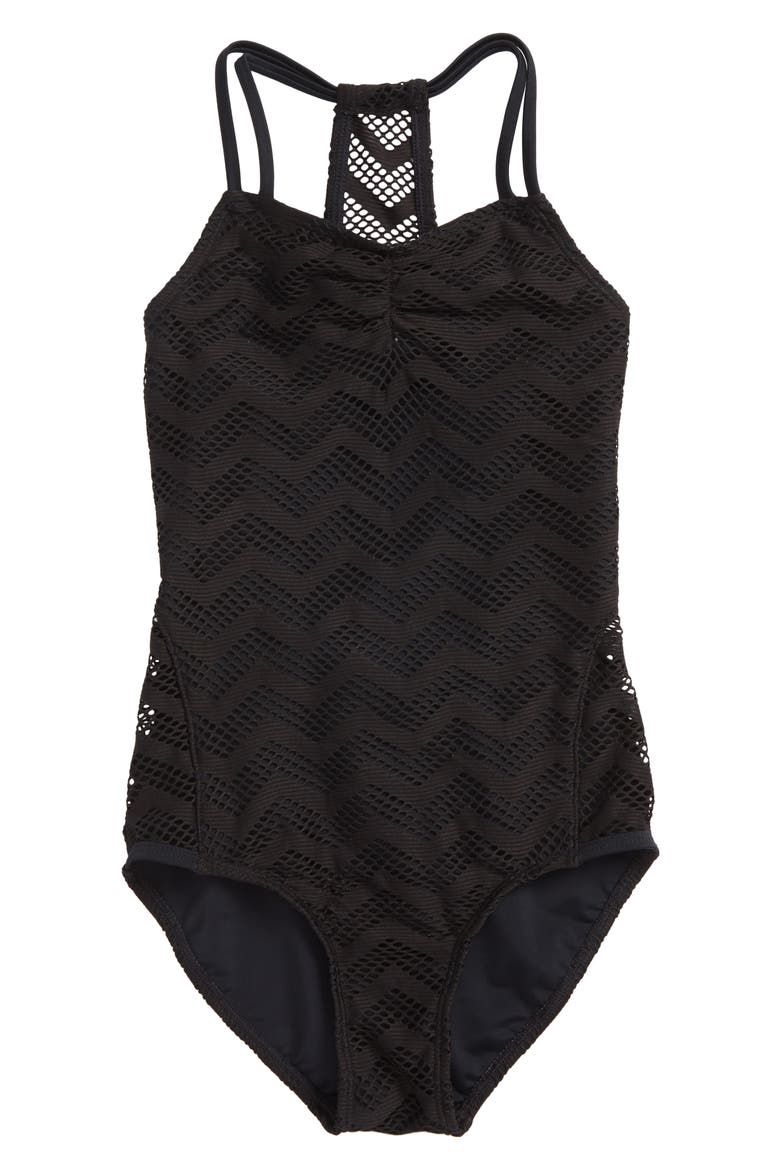 Endless Summer One-Piece Swimsuit, Main, color, BLACK