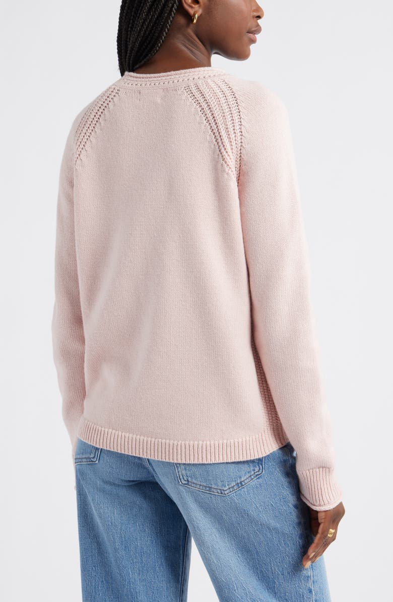 Caslon<sup>®</sup> Raglan Sleeve Roll Neck Wool & Cotton Sweater, Alternate, color, Pink Smoke