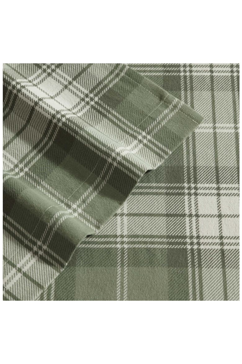 Heartland Plaid Print Flannel Sheet Set, Alternate, color, MEDIUM / DARK GREEN