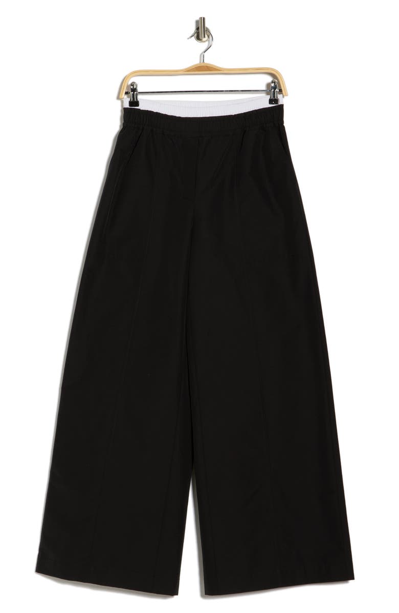 Simkhai Olly Double Waistband Wide Leg Pants, Main, color, Black Multi