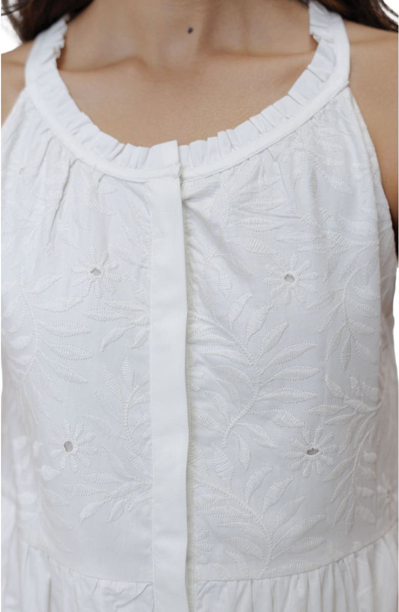 Reistor Embroidered Tiered Maxi Dress, Alternate, color, Coconut White