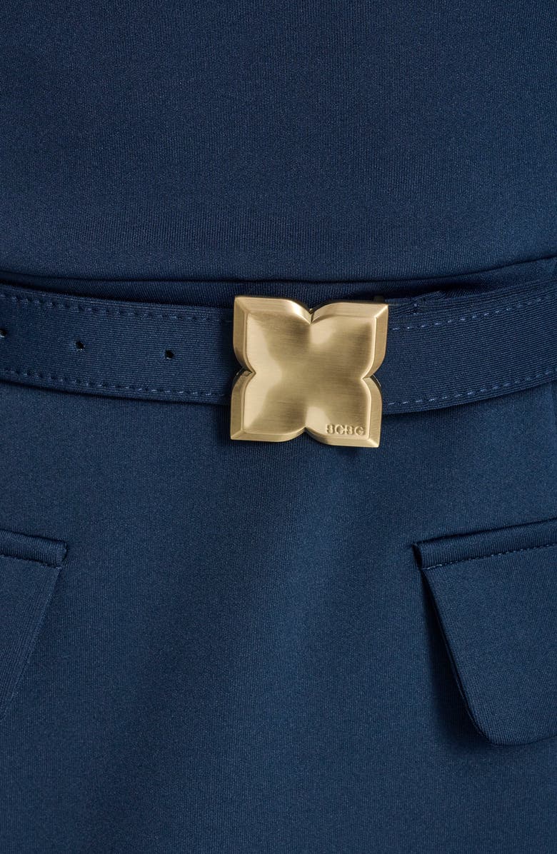 BCBG Belted Sheath Minidress, Alternate, color, City Indigo