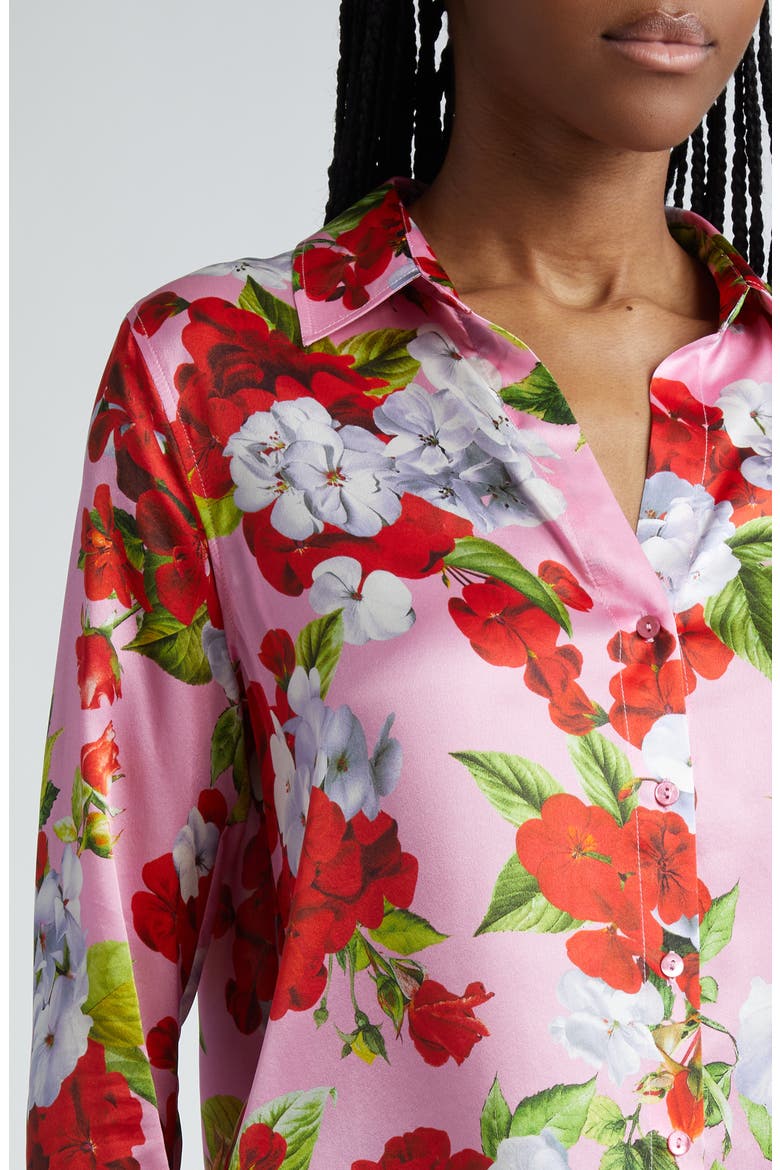 Tyler Floral Silk Button-Up Shirt, Alternate, color, COTTON CANDY MULTI HYDRANGEA