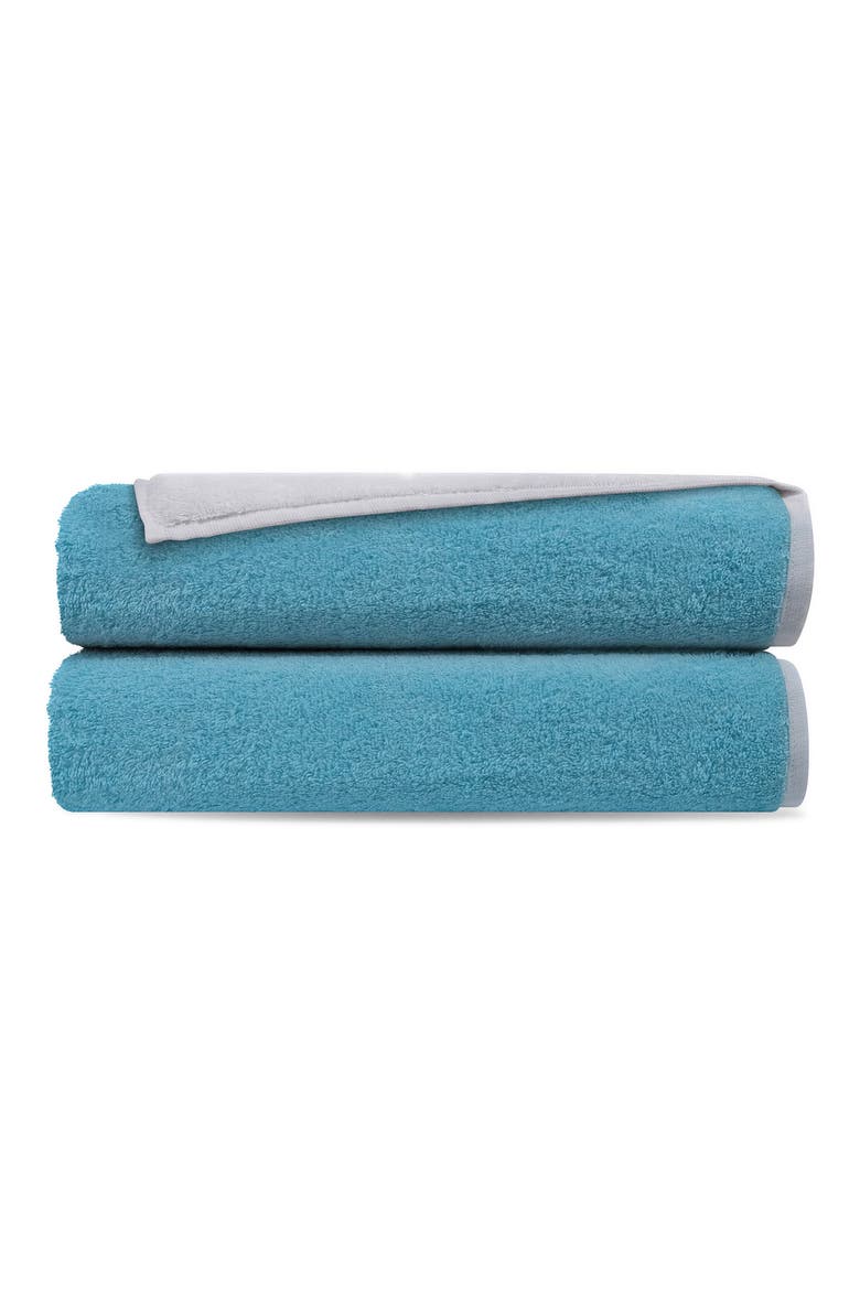 Double Face 2-Piece Turkish Cotton Bath Towels, Main, color, WHITE SEAGLASS