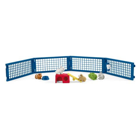 Farm World Rabbit and Guinea Pig Hutch 14 Piece Playset