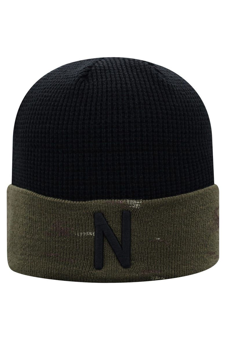 Men's Top of the World Olive/Black Nebraska Huskers OHT Military Appreciation Skully Cuffed Knit Hat, Main, color, Olive