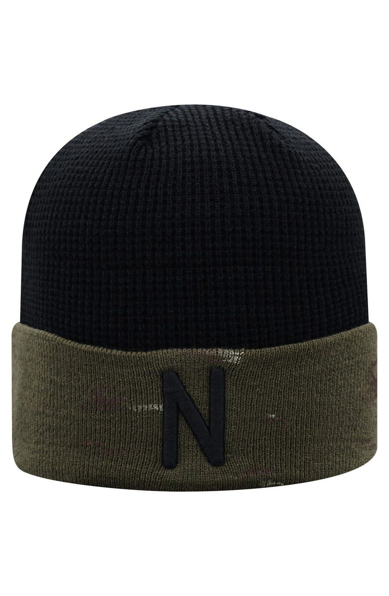 TOP OF THE WORLD Men's Top of the World Olive/Black Nebraska Huskers OHT Military Appreciation Skully Cuffed Knit Hat, Main, color, 