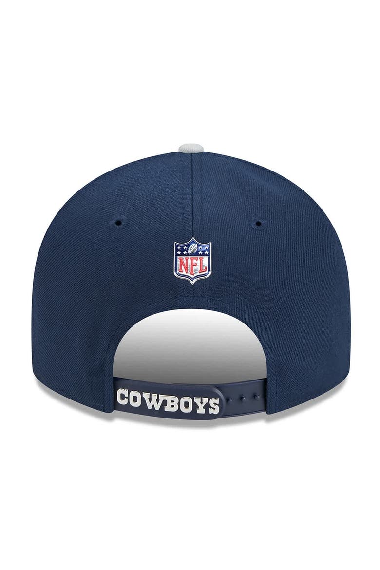 Men's New Era  Navy/Silver Dallas Cowboys 2026 NFL Draft On Stage Pre-Curved 9FIFTY Snapback Hat, Alternate, color, Navy
