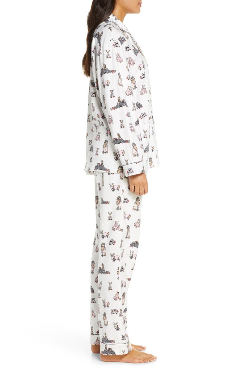 PJ Salvage Print Flannel Pajamas, Alternate, color, 