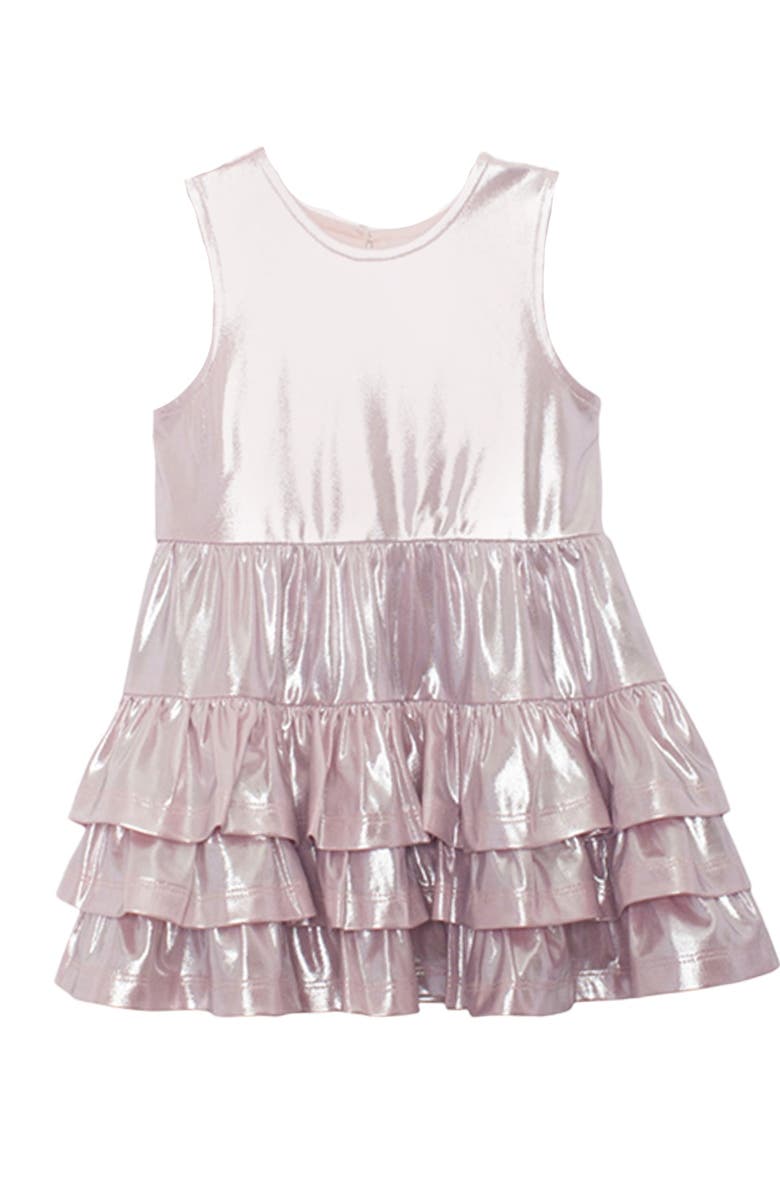 Isobella & Chloe Shimmery Shim-Shim Sleeveless Dress, Main, color, Pink