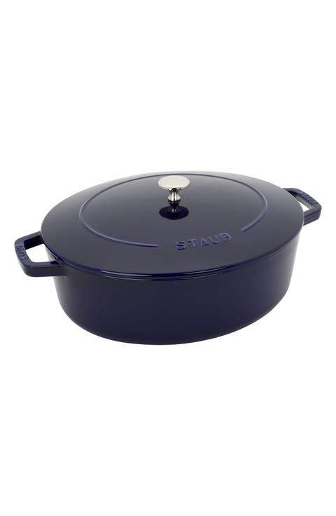 6.25-Quart Enameled Cast Iron Shallow Oval Dutch Oven