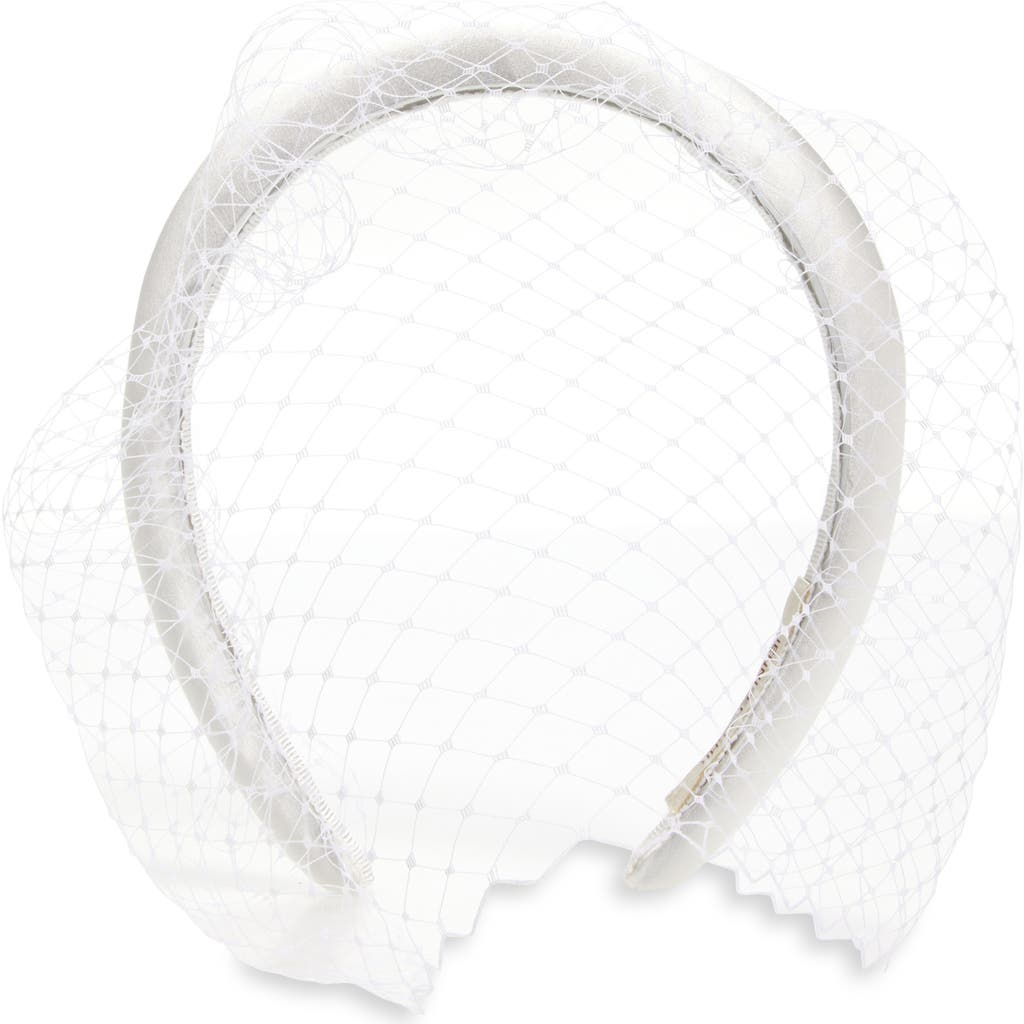 Jennifer Behr Tori Voilette Mesh-trimmed Satin Headband