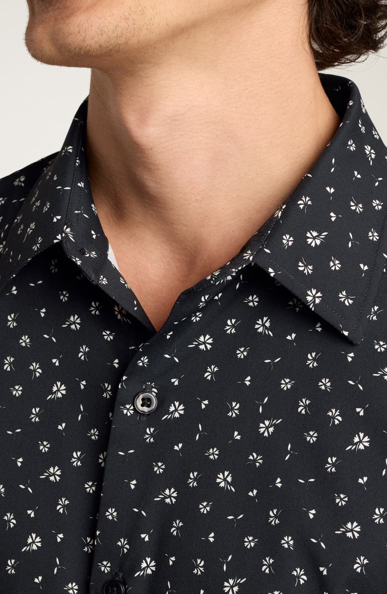 Bonobos Tech Floral Short Sleeve Performance Button-Up Shirt, Alternate, color, Seapoint Floral