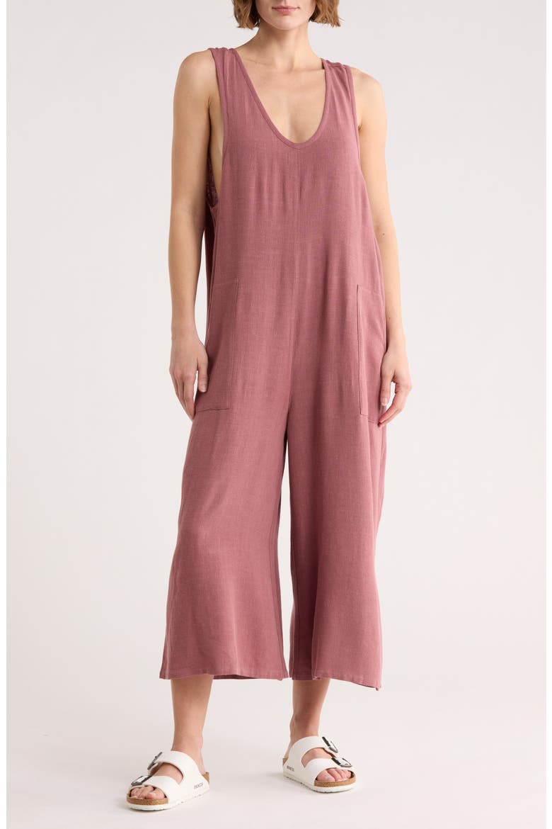 Sleeveless Wide Leg Jumpsuit, Main, color, BROWN ROSE