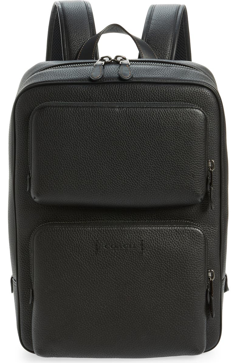 COACH Gotham Leather Backpack, Main, color,