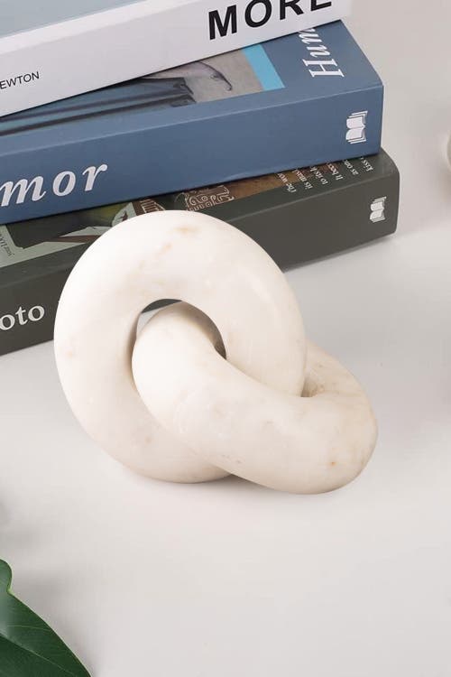 Gauri Kohli Munich Marble Knot Sculpture In White